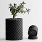 Geo planter with twist-on drip tray